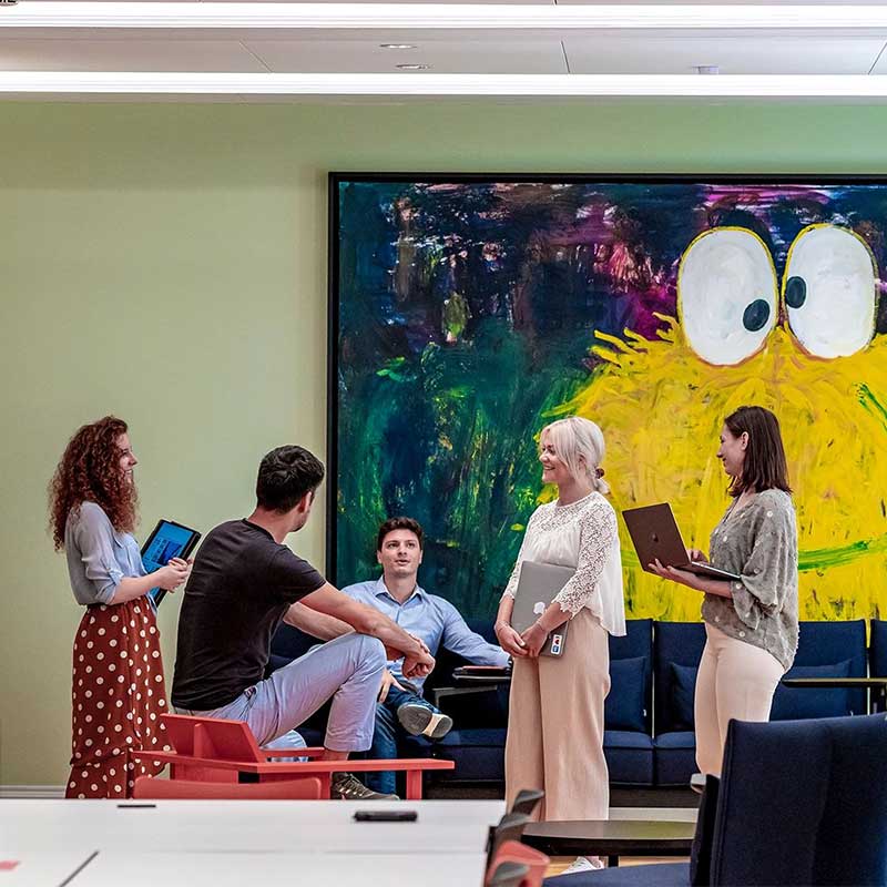 team having a casual chat