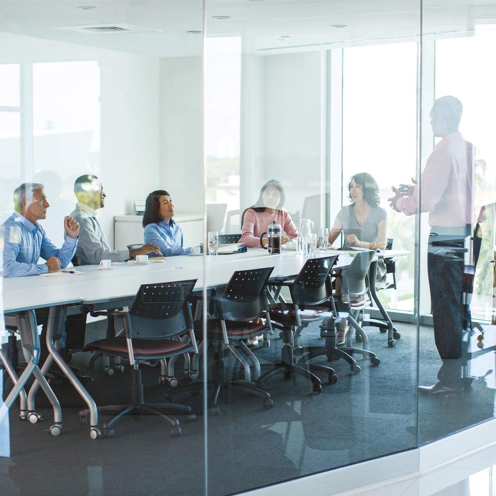 teaser people in meeting room