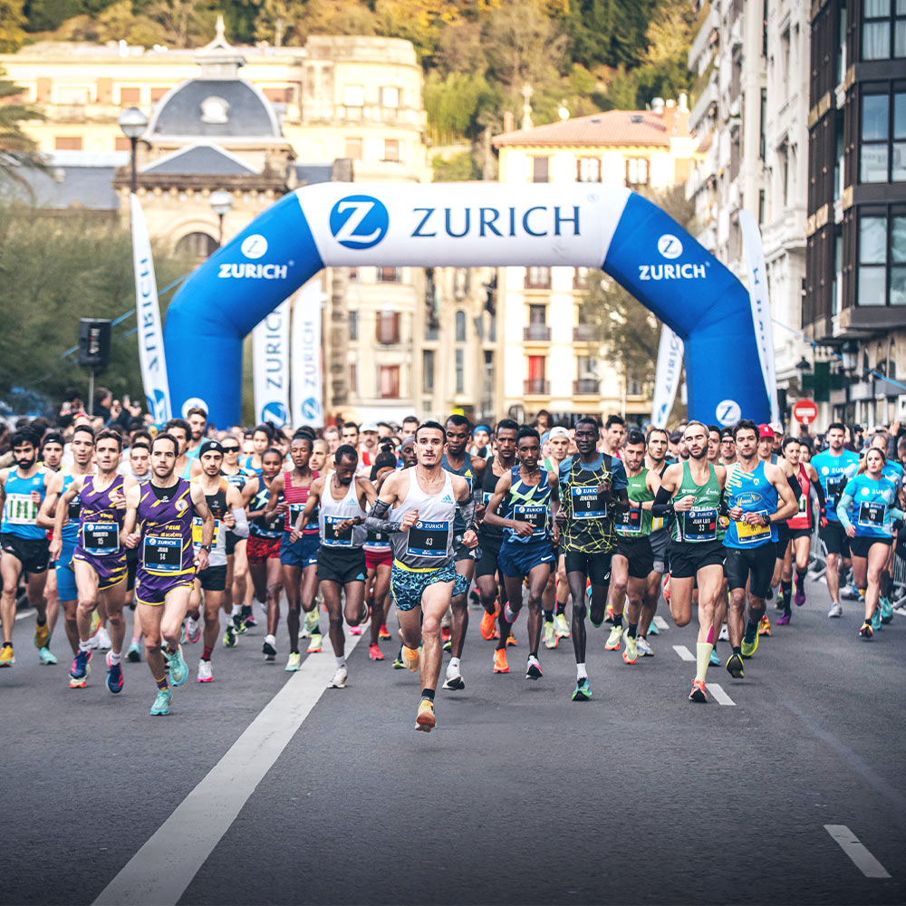 Runners at the Marathon of San Sebastian, Spain