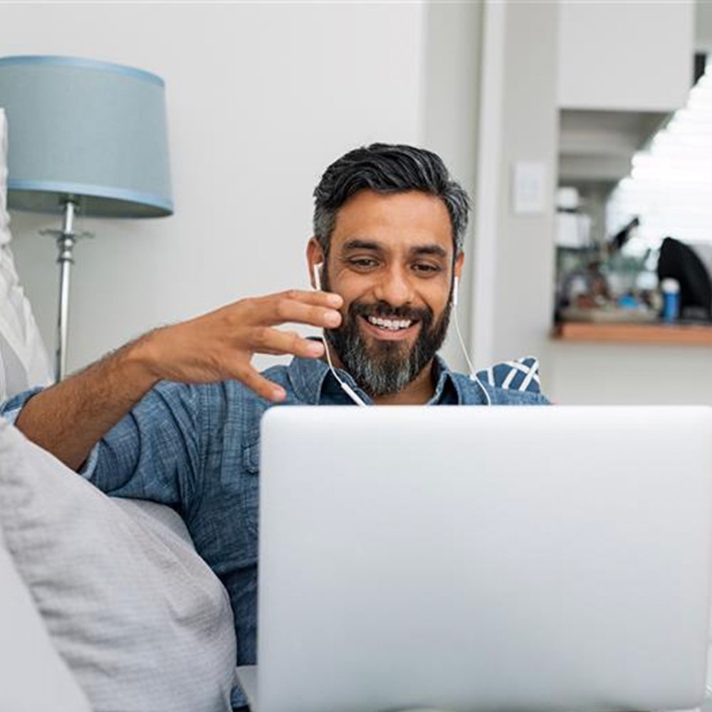 Man working on a computer
