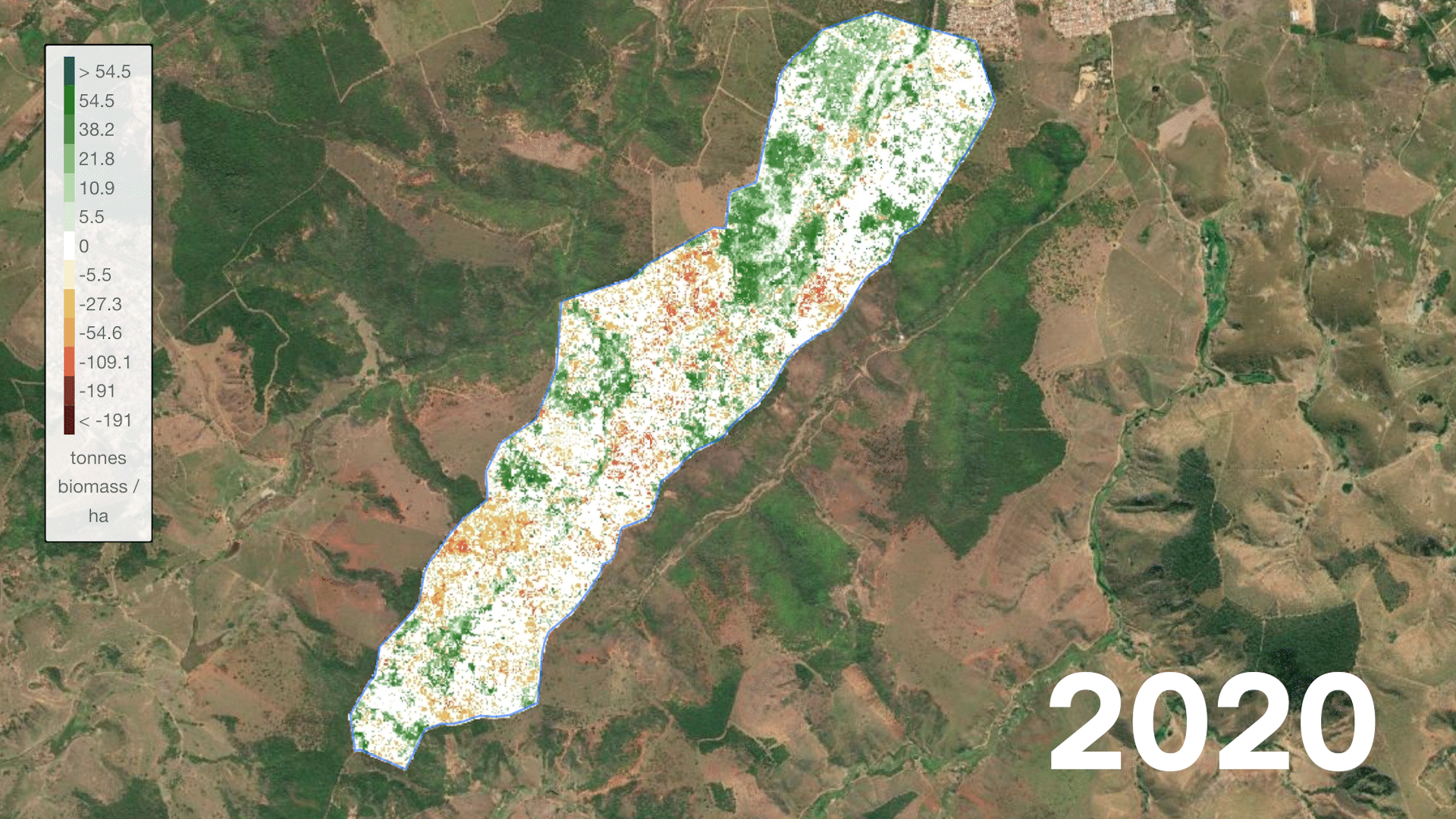 Reforestation Chloris Cumulative change