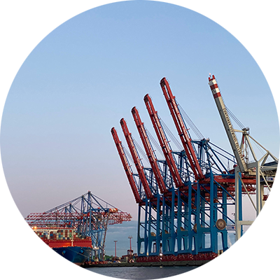 containership in port