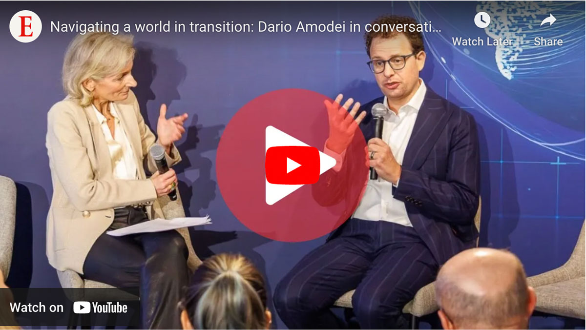 Dario Amodei in conversation with Zanny Minton Beddoes video still