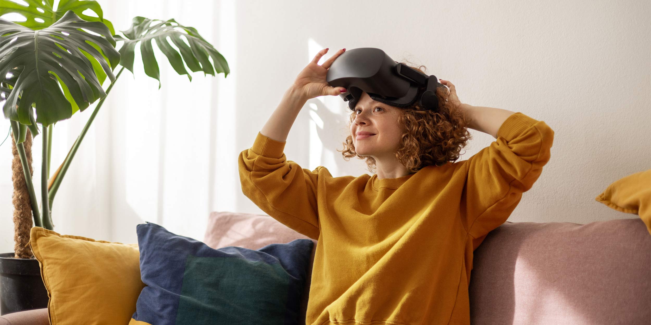 woman with VR glasses