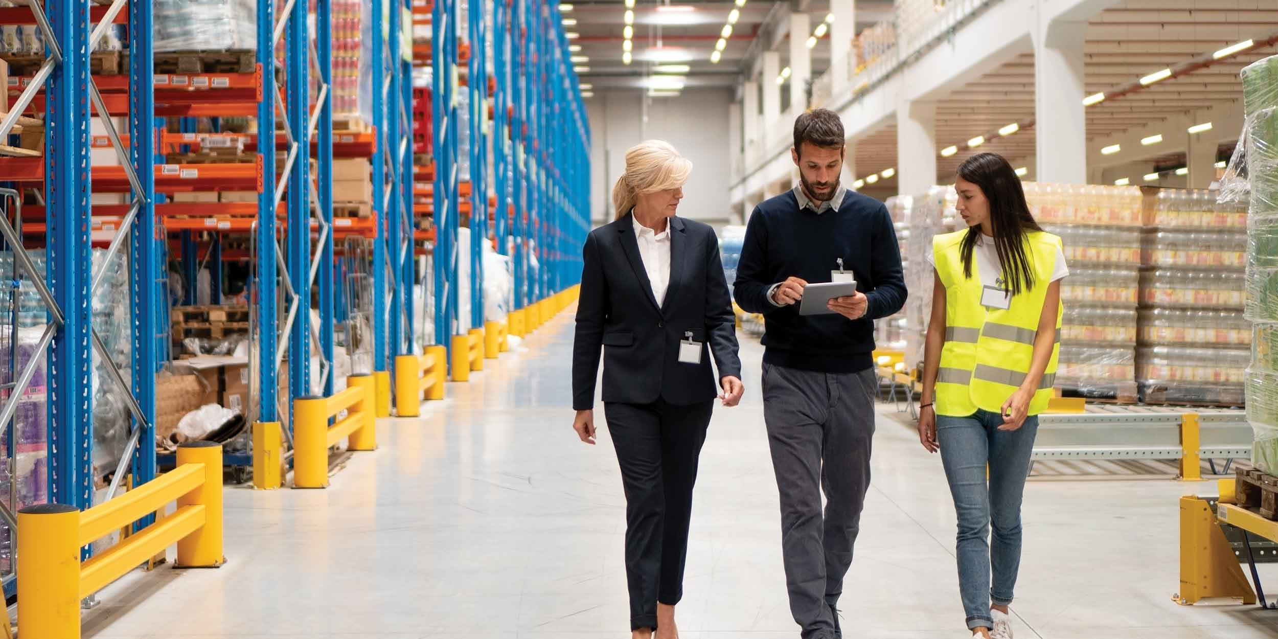 Managers visit warehouse
