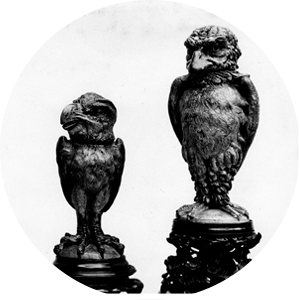 Two ‘Wally Bird’ tobacco jars created by Robert Wallace Martin, the eldest of the famed Martin brothers.