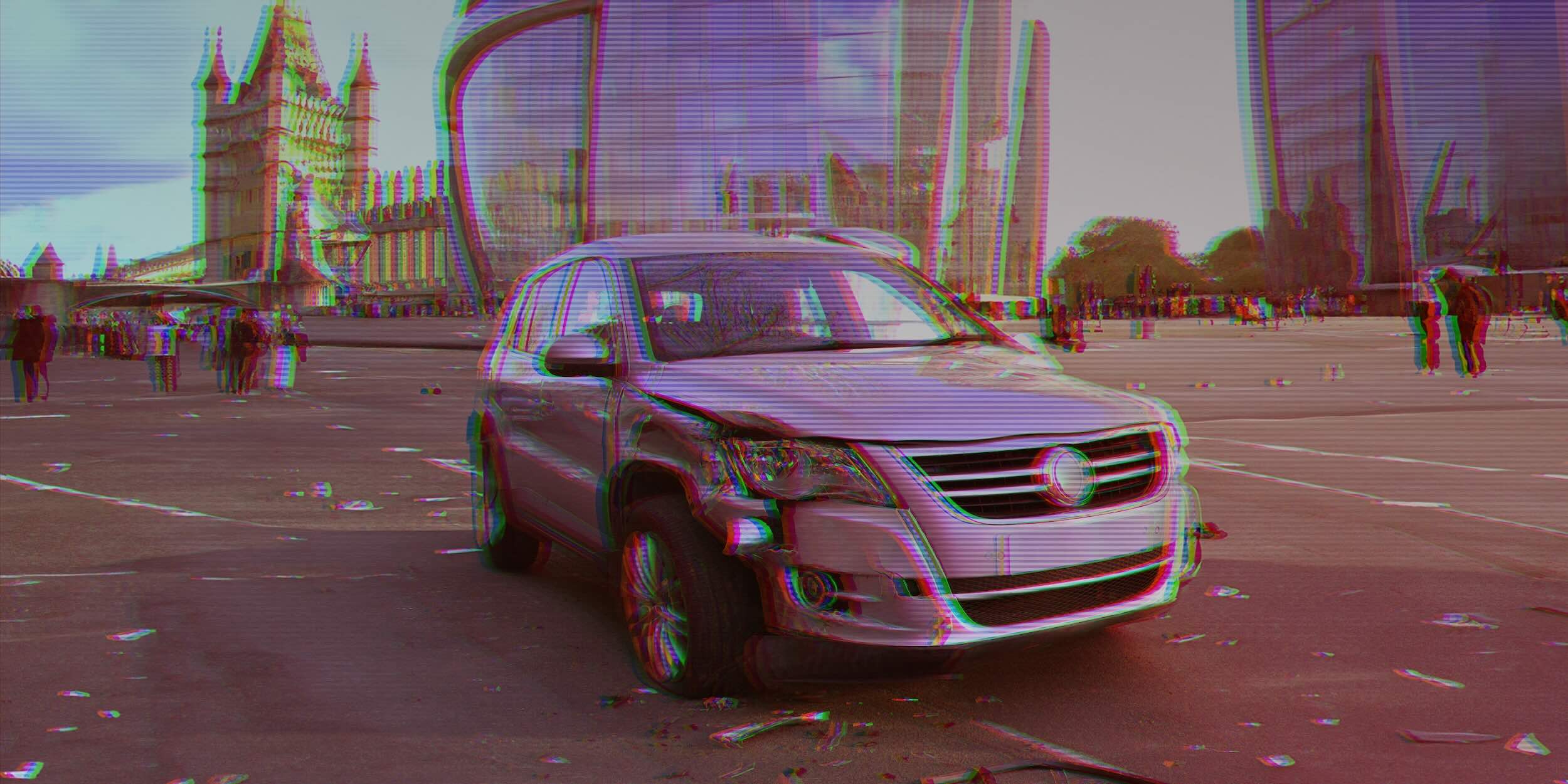AI altered image of a damaged car