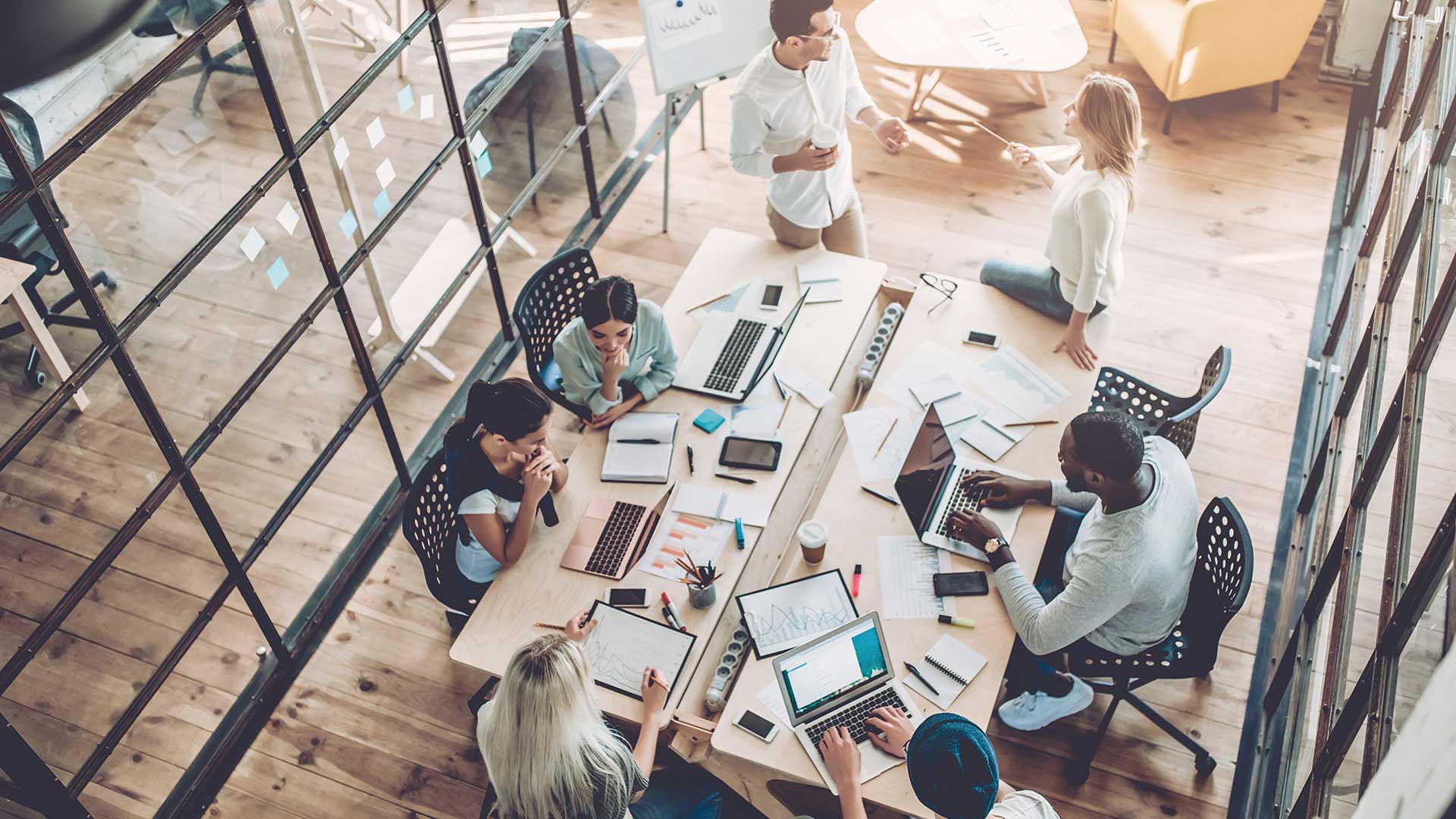 Group of young business people