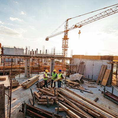 3 engineers on a construction site