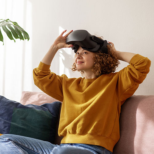 woman with VR glasses