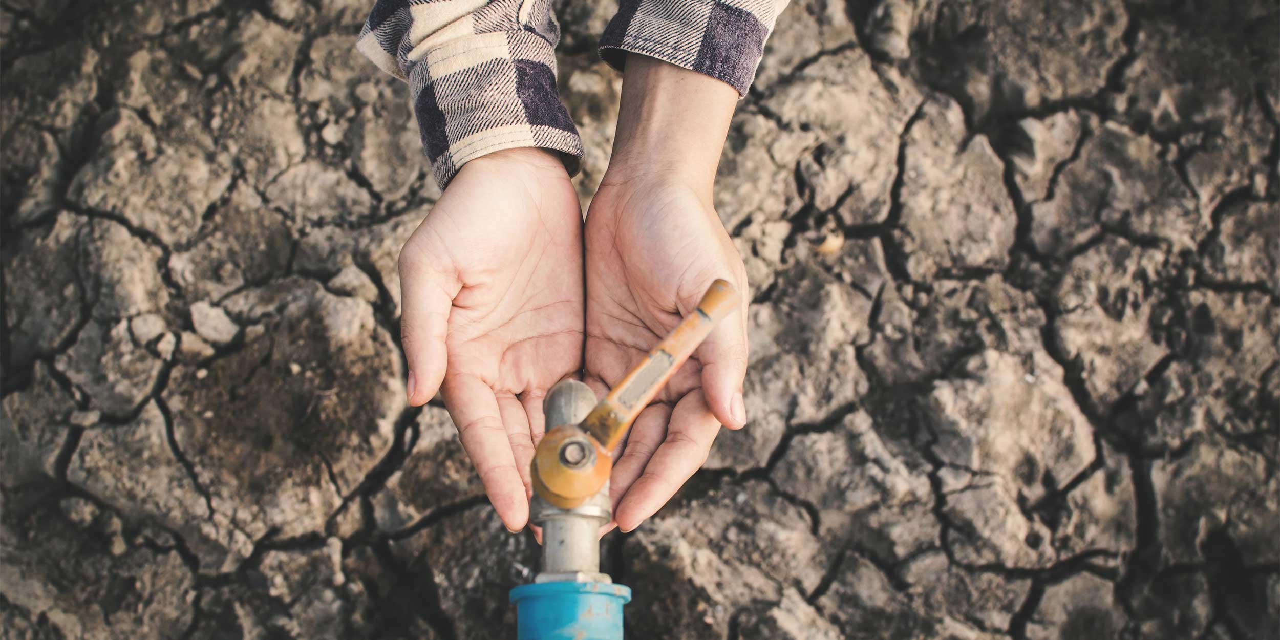 a person holding out hands under a tap