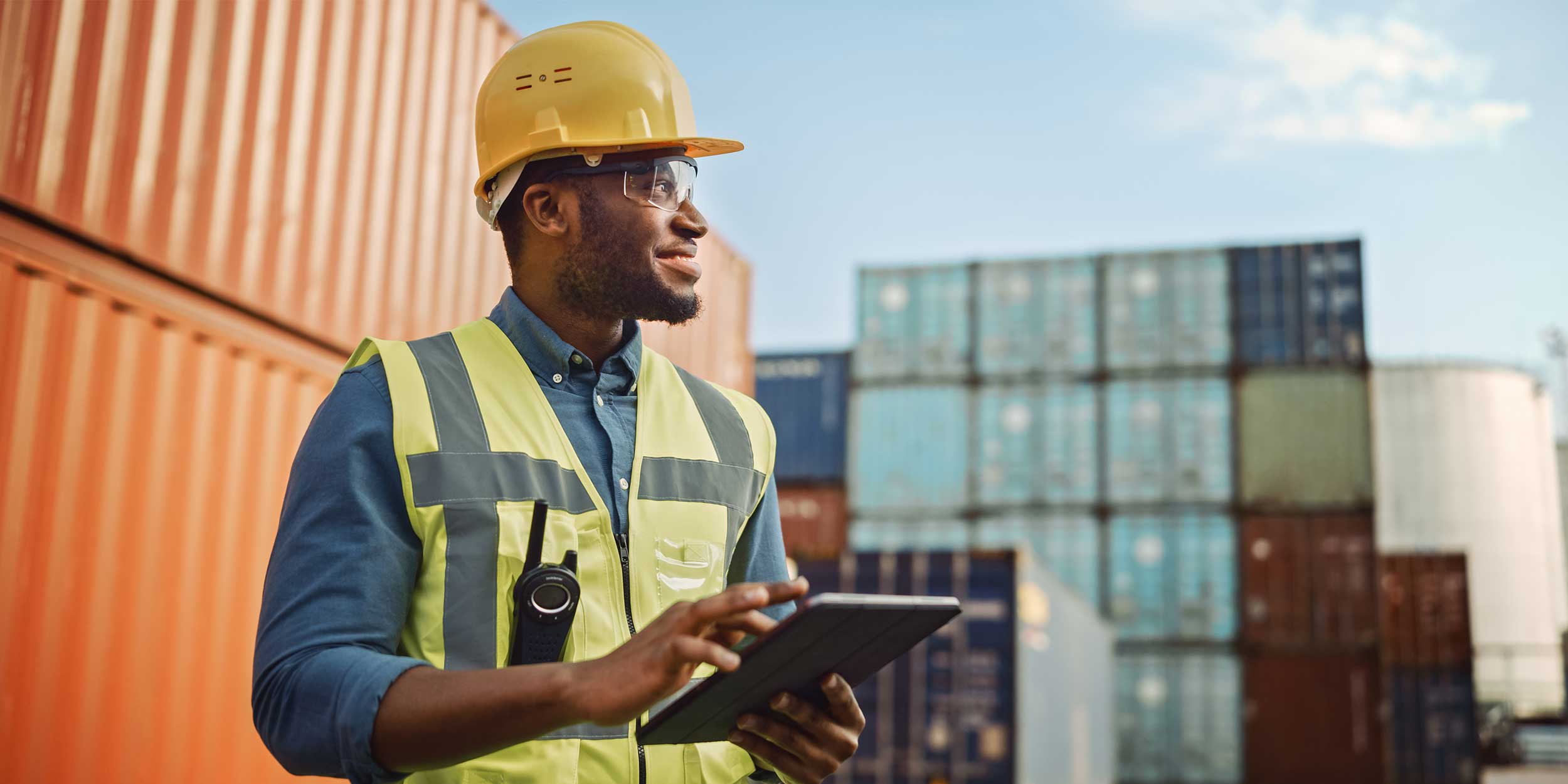 engineer working on tablet
