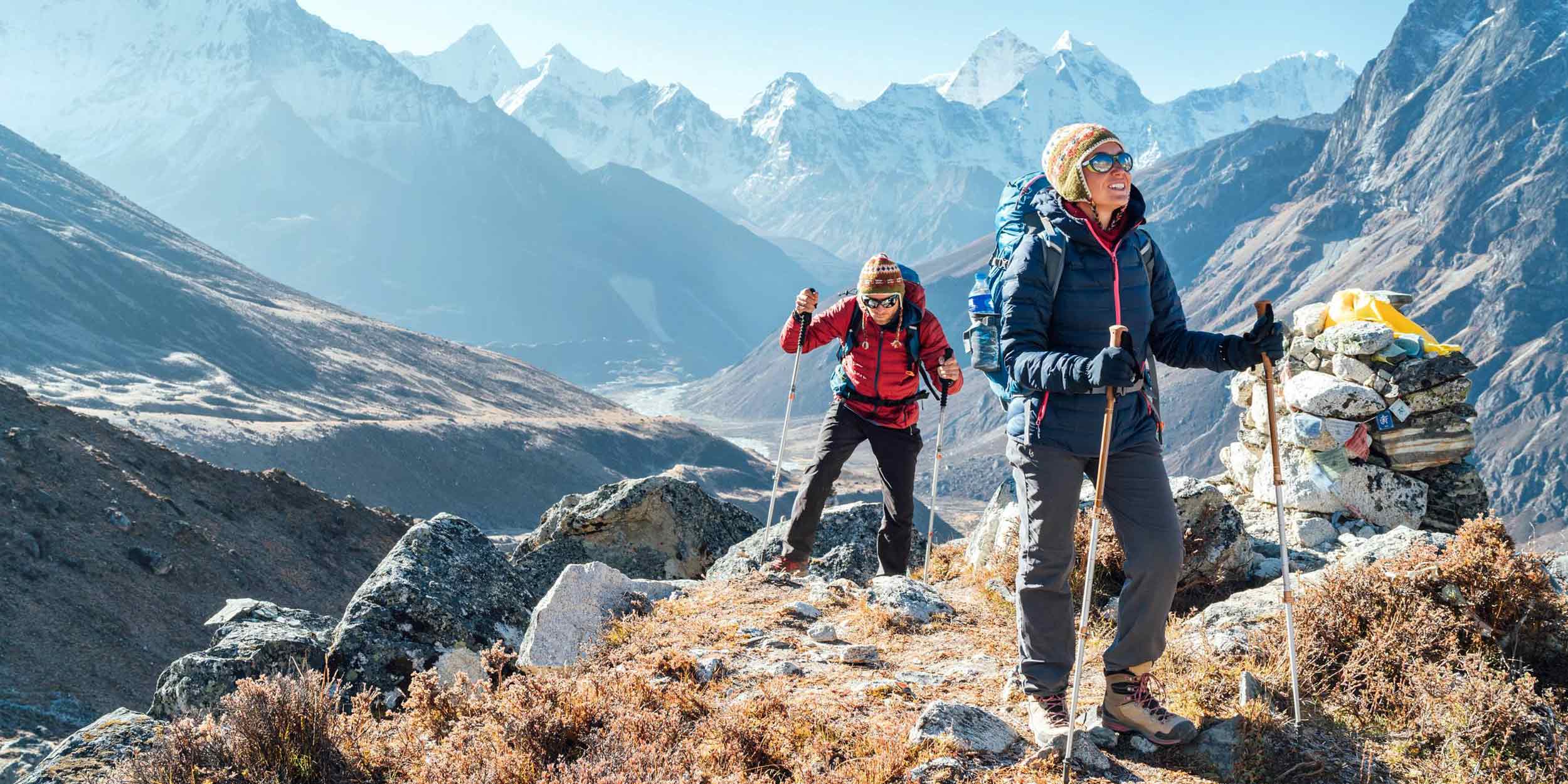 couple following trekking route