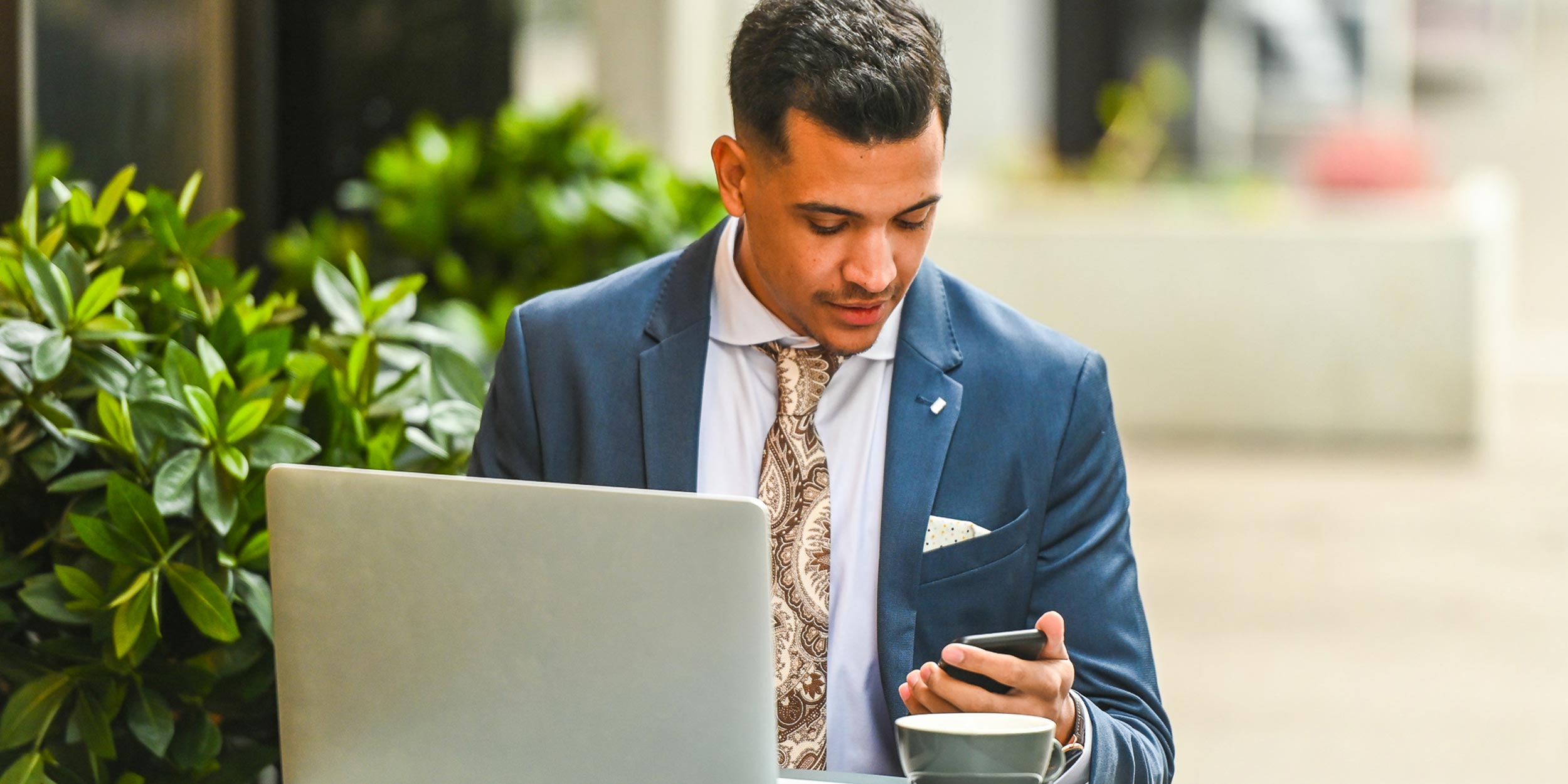man checking his phone