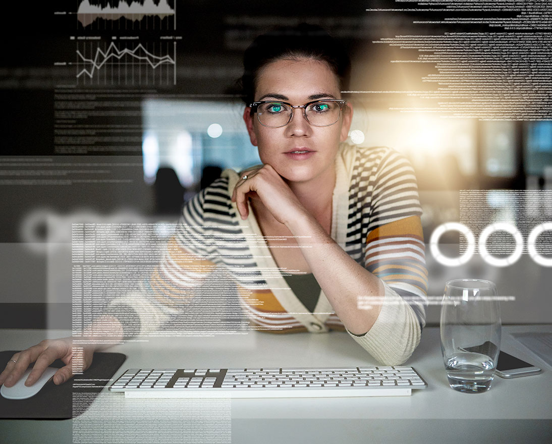 woman working at desk