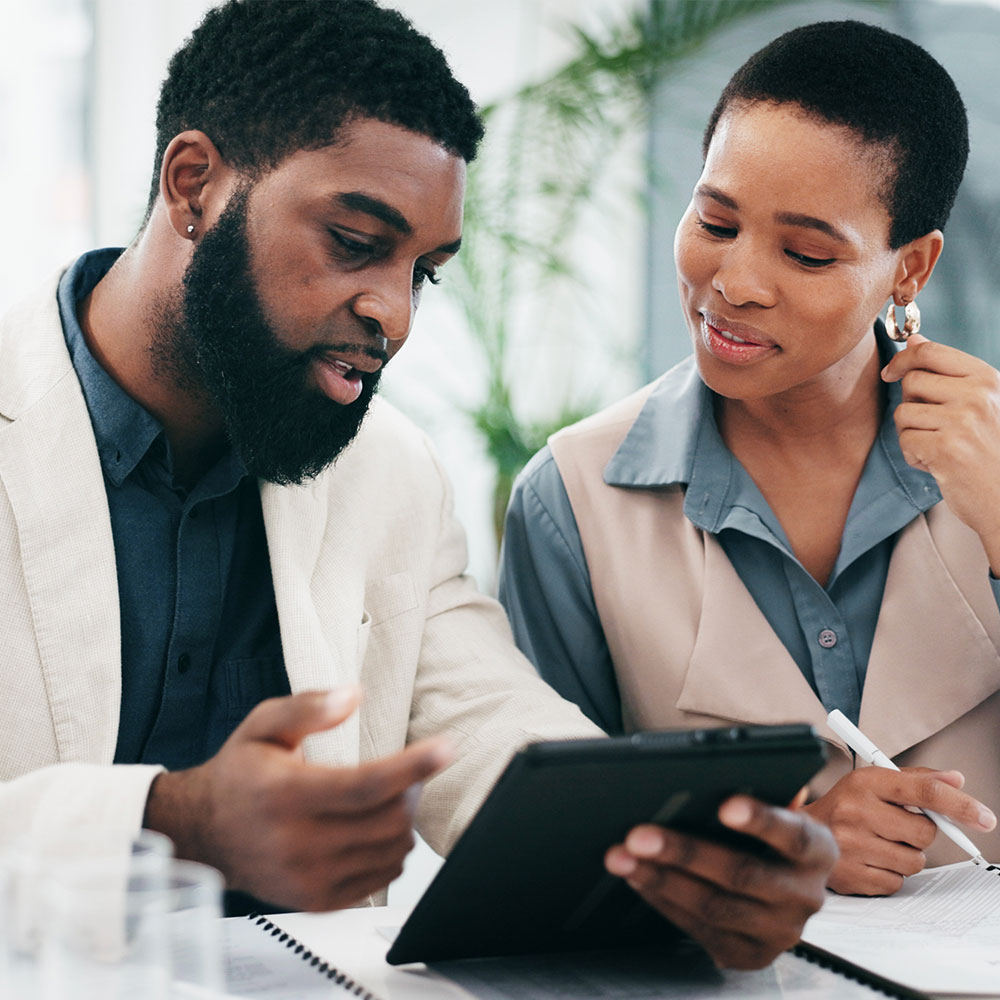 business people having a conversation