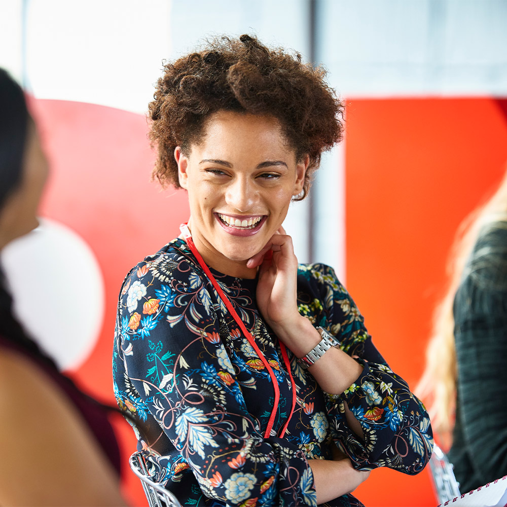 woman smiling