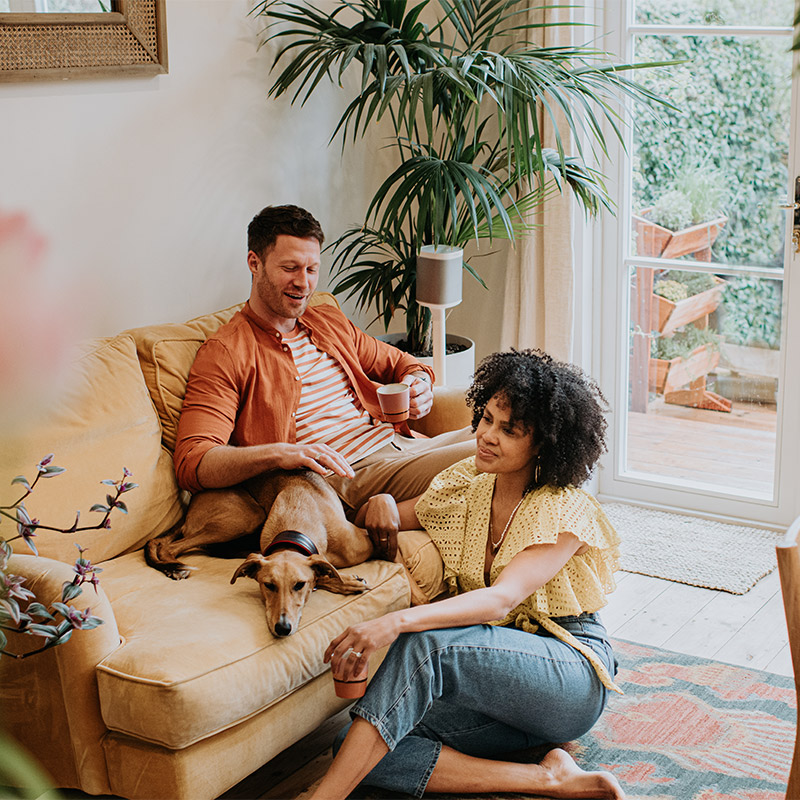 A couple and their dog