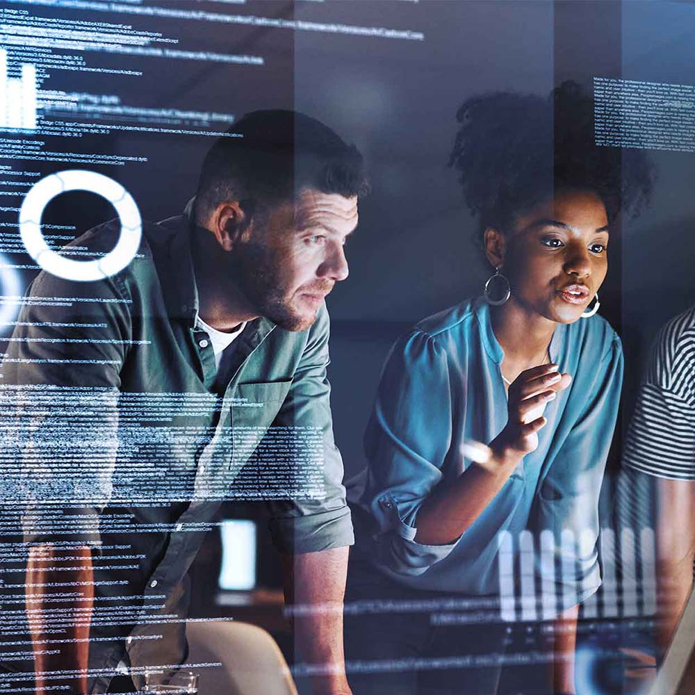 team working on computer