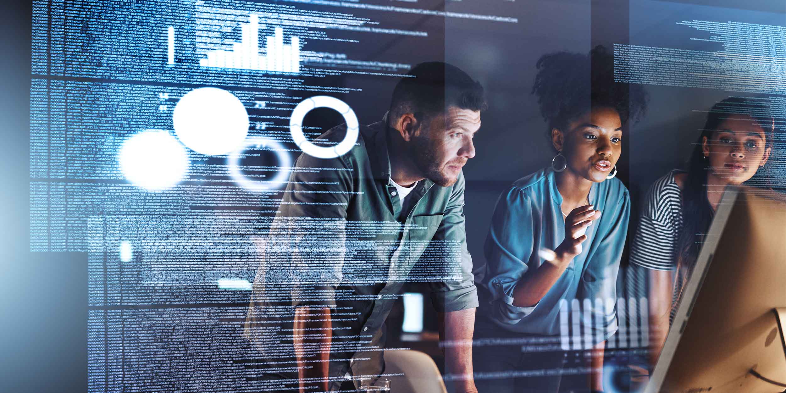 team working on computer