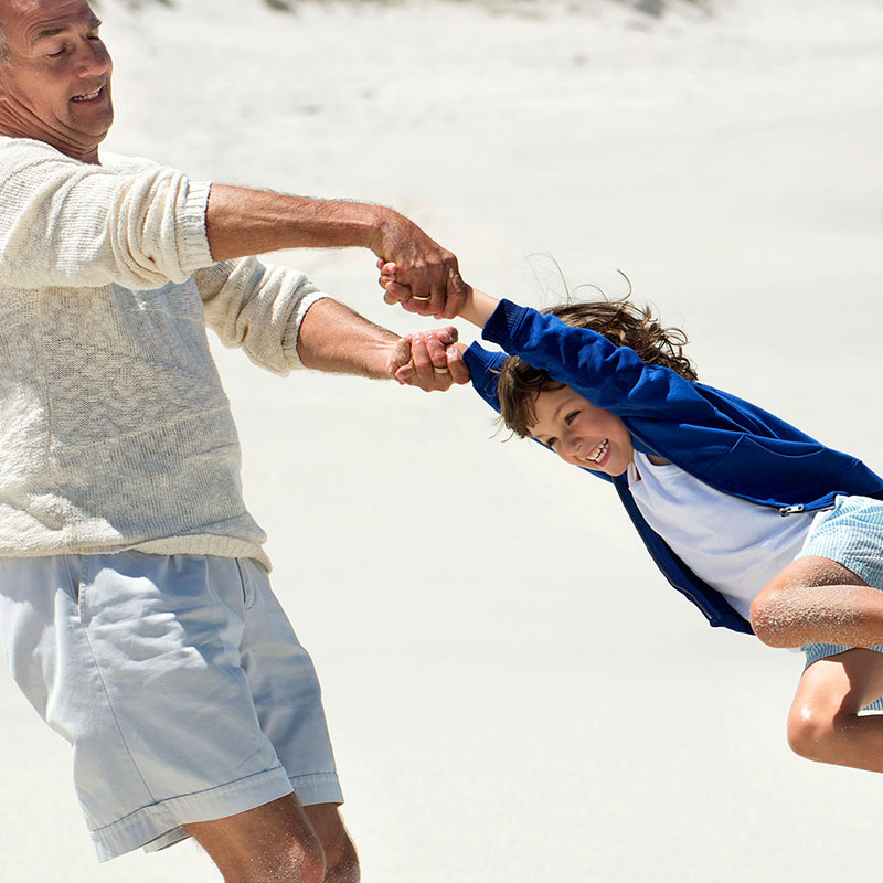 teaser grandfather with son