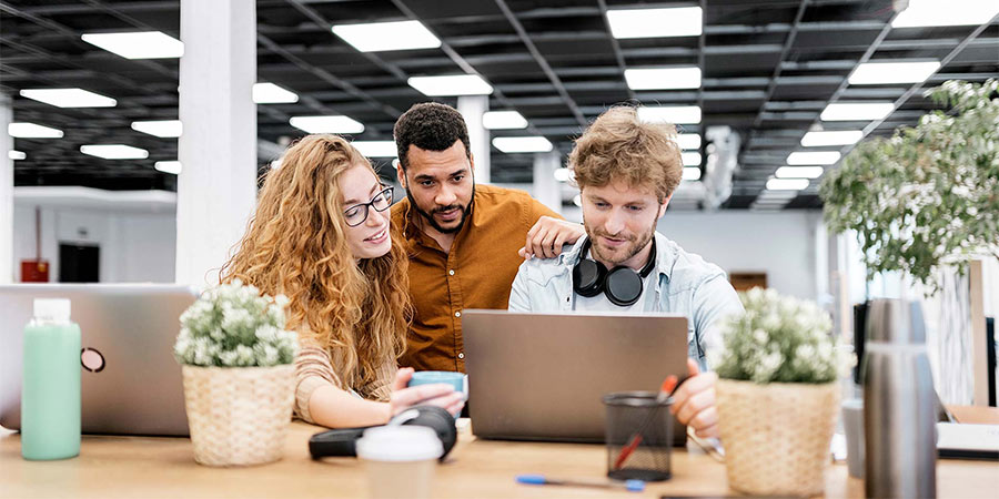 young people working