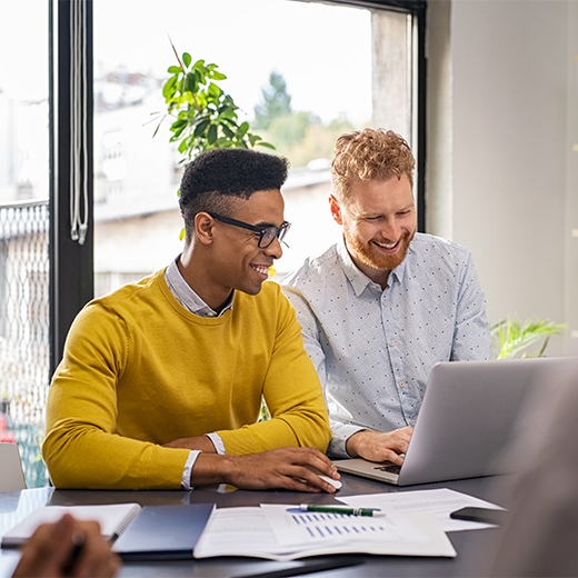 two colleagues working together