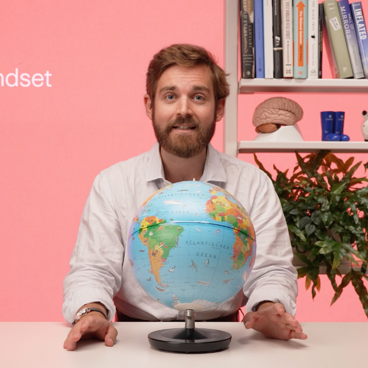 Man with globe