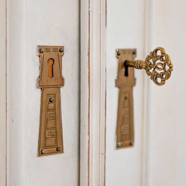 door locked with a key