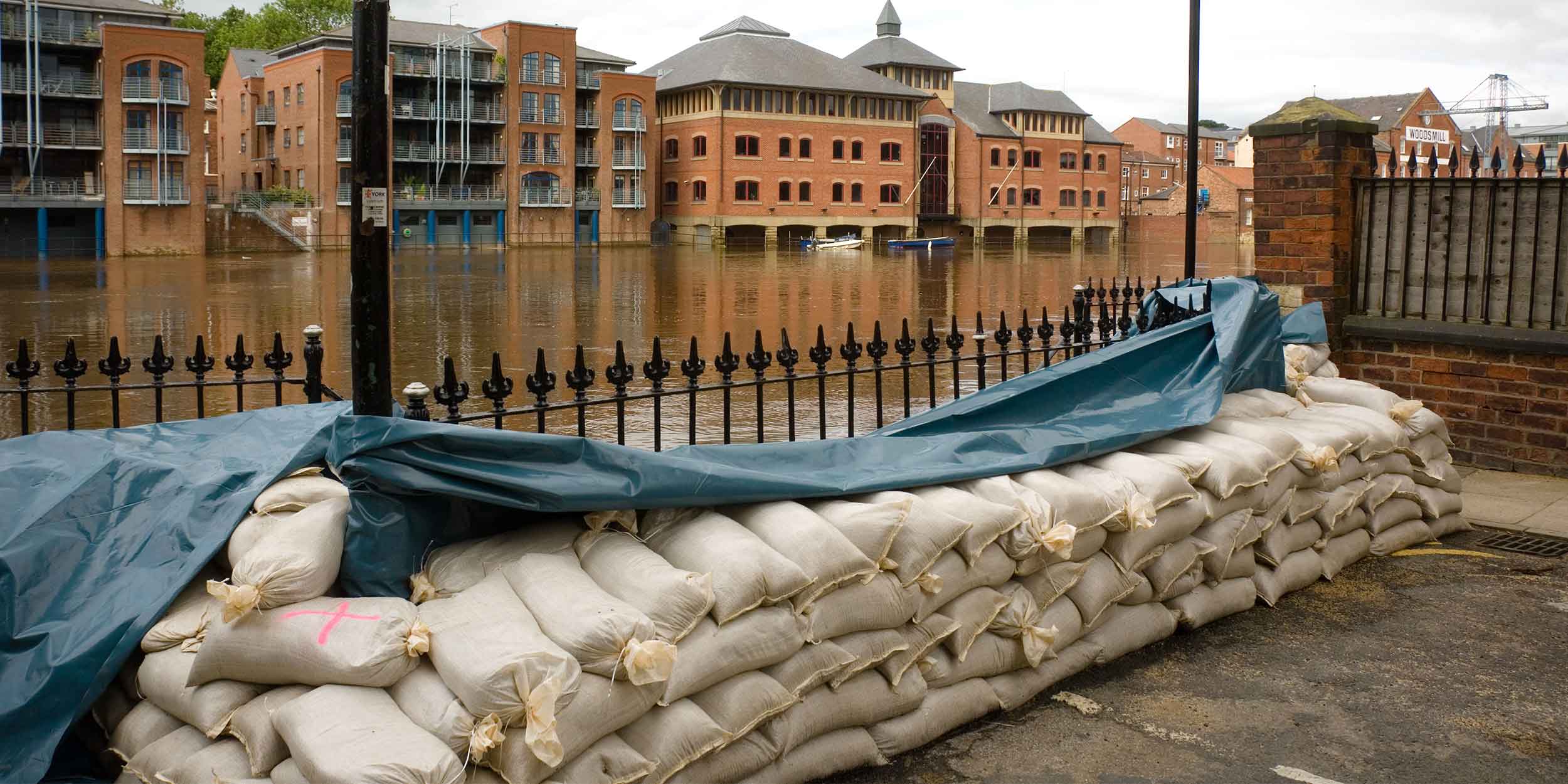 flood and sandbags