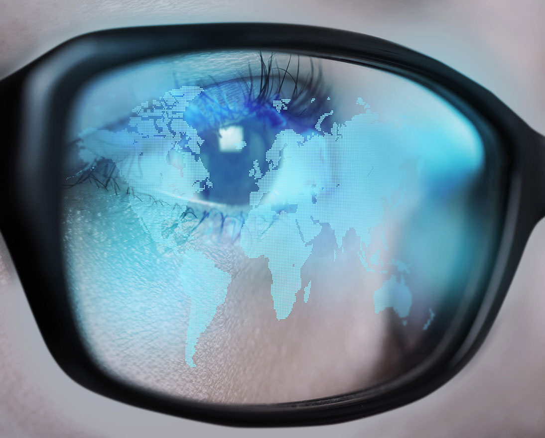 world map glasses
