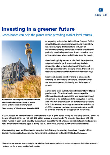 cover investing in a greener future